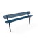 Mytcoat 8ft Outdoor Bench with Back, Inground, Light Blue, Punched Steel, Textured Coating 804225 - alternate 1
