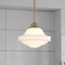 Vaxcel Huntley 1 Light Natural Brass Farmhouse Schoolhouse Pendant White Glass P0374 - alternate 2