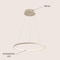 Jonathan Y Brice 23.75" Modern Contemporary Metal Round Dimmable Integrated LED Pendant, Beige JYL7203H - alternate 9