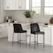 Manhattan Comfort Loft Metal Vegan Leather Counter Stool in Black - Set of 2 CS1534-2 - alternate 1