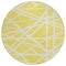 Homeroots 8' Yellow And Linen Round Geometric Washable Indoor Outdoor Area Rug 600500 - alternate 3