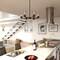 Vaxcel Maple Valley 6-Light Chandelier, Matte Black, Clear Ribbed Glass, 22-In. Wide H0326 - alternate 7
