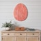 Homeroots 18" X 14" Red Reclaimed Wood Egg Shaped Wall Decor 384894 - alternate 4
