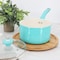 Martha Stewart Everyday Rexford 2.6 Quart Ceramic Nonstick Aluminum Saucepan with Lid in Teal 141014.02 - alternate 3