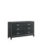 Homeroots 63" Black Solid and Manufactured Wood Six Drawer Double Dresser 490484 - alternate 1