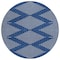Homeroots 8' Navy Blue And Ivory Round Geometric Washable Indoor Outdoor Area Rug 598600 - alternate 5
