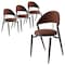 Leisuremod Venice Collection Modern Dining Chair In Black in Dark Brown, 4PK VC49DBR4 - alternate 1