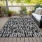 Homeroots 5' X 8' Black Gray And Ivory Abstract Washable Indoor Outdoor Area Rug 602468 - alternate 6