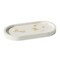 Homeroots 7in White And Gold Resin Handmade Oval Trinket Tray 723724 - alternate 1