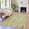Homeroots 10' X 14' Khaki And Olive Green Striped Washable Indoor Outdoor Area Rug 631544 - alternate 5