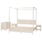 Baxton Studio Primrose Mid-Century Ivory Fluted Wood King Size 4-Piece Canopy Bedroom Set 249-13821-13831-13823-ZORO - alternate 8