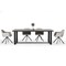 Homeroots 87" Black Rectangular Solid Manufactured Wood And Iron Dining Table 486034 - alternate 5