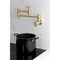 Kingston Brass Wall Mount Pot Filler Faucet with Knurled Handle, Brushed Brass KS3107RKX - alternate 5