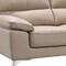 Homeroots 64in Beige And Silver Faux Leather Loveseat 329567 - alternate 4