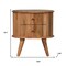Homeroots 20" Brown Solid Wood Round Two Drawer Nightstand 651566 - alternate 6