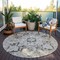 Homeroots 8' Ivory And Dark Brown Round Oriental Washable Indoor Outdoor Area Rug 563768 - alternate 7