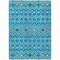 Homeroots 8' X 10' Teal Blue Ivory And Gold Geometric Washable Indoor Outdoor Area Rug 612223 - alternate 6