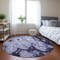 Homeroots 8' Purple And Lavender Round Abstract Washable Indoor Outdoor Area Rug 577165 - alternate 5