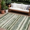 Homeroots 9' X 12' Sage And Beige Striped Washable Indoor Outdoor Area Rug 605907 - alternate 1