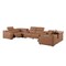 Homeroots Chestnut Italian Leather Power Reclining U Shaped Eight Piece Corner Sectional With Console 632563 - alternate 3