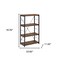 Homeroots 43" Black And Brown Distressed Metal and Wood Three Tier Etagere Bookcase 286421 - alternate 4