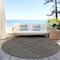 Homeroots 8' Taupe Denim Blue And Olive Green Round Striped Washable Indoor Outdoor Area Rug 615097 - alternate 5