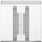 Vdomdoors Metal Double Doors Deux 1713 White Enamel Frosted Glass Top Transom Entry Modern Painted (W72xH80+1 DEUX1713DEXD-BEM-W72xH80+14-LH-O - alternate 1
