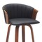Armen Living Diana 30in Swivel Walnut Wood Bar Stool in Black Faux Leather LCDIBAWABLK30 - alternate 4