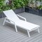 Leisuremod Marlin Patio Chaise Lounge Chair with Armrests in White Aluminum Frame, White MLAW-77W - alternate 5