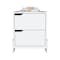 Homeroots 20" White Wood Two Drawer Nightstand 543693 - alternate 5