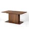 Homeroots 63" Brown Wood Self-Storing Leaf Pedestal Base Extendable Dining Table 568201 - alternate 4
