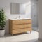 Homeroots 48" Oak Wood Freestanding Bathroom Vanity With White Sink And Three Drawers 627374 - alternate 3