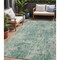 Homeroots 5' X 8' Teal Blue And Beige Abstract Washable Indoor Outdoor Area Rug  630544 - alternate 1