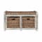 Happimess Rustic 30in 2 Drawer Wicker Storage Bench, Gray HPM9100A - alternate 3