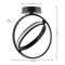 Jonathan Y Nicole 14.25" 2-Light Modern Minimalist Aluminum Ring Integrated LED Semi Flush Mount, Black JYL1700A - alternate 6