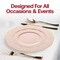 Smarty Had A Party 10.25" Pink with Gold Rim Round Blossom Disposable Plastic Dinner Plates (120 Plates), 120PK 4840PG-CASE - alternate 3