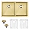 Homeroots 10in X 33in Gold Stainless Steel Undermount Kitchen Sink 719942 - alternate 3