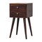 Homeroots 22" Walnut Solid Wood Square Two Drawer Nightstand 651540 - alternate 5