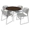 Regency Round Kahlo Breakroom Table W/ 4 Zeng Stack Chairs, 42 in W, 42 in L, Neo Walnut TPL42RNDNWCM44GY - alternate 1
