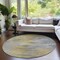 Homeroots 8' Gold Gray And Charcoal Round Abstract Washable Indoor Outdoor Area Rug 587166 - alternate 4