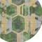 Homeroots 8' Green Gold And Silver Round Geometric Washable Indoor Outdoor Area Rug 618747 - alternate 7