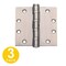 Global Door Controls 4.5 in. x 4.5 in. Commercial Full Mortise Square Corner Door Hinge with Fixed Pin - Pack of 3 CSH4545BBNRP32D-3 - alternate 1