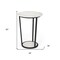 Homeroots 25" Black And White Marble End Table 380684 - alternate 5