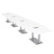 Skutchi Designs Boat Conference Table With Power Unit, 48 in W, 240 in L, White HAR-BOT-48x240-DOU-W960-ESIL - alternate 1