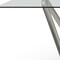 Homeroots 142" Clear and Nickel Glass and Stainless Steel Double Pedestal Base Dining Table 718899 - alternate 3