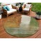 Homeroots 8' Green Copper And Beige Round Abstract Washable Indoor Outdoor Area Rug 603727 - alternate 1