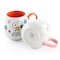 Peanuts Mothers Baby 4 Piece 20 Ounce Stoneware Belly Mug Set in Orange and Pink 750121015M - alternate 3