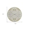 Homeroots 8' Gold Ivory And Blue Round Oriental Washable Indoor Outdoor Area Rug 596628 - alternate 3