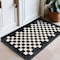 World Rug Gallery Contemporary Checkered Border Washable Non Slip Area Rug 2 ft x 3 ft Black WR81BLACK2X3 - alternate 1
