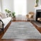 Homeroots 9' X 12' Silver Gray And Charcoal Striped Washable Indoor Outdoor Area Rug 578002 - alternate 5
